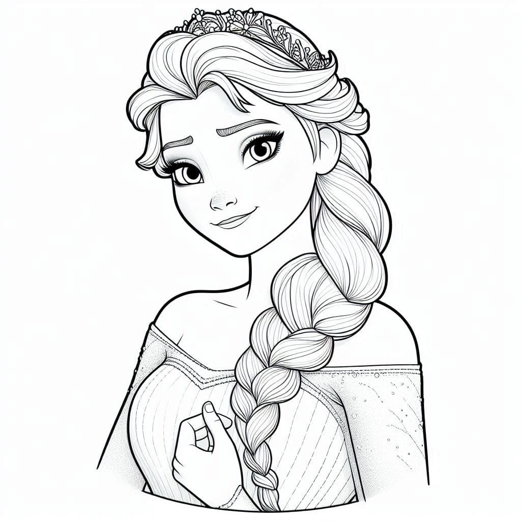 Coloriage Très Jolie Elsa