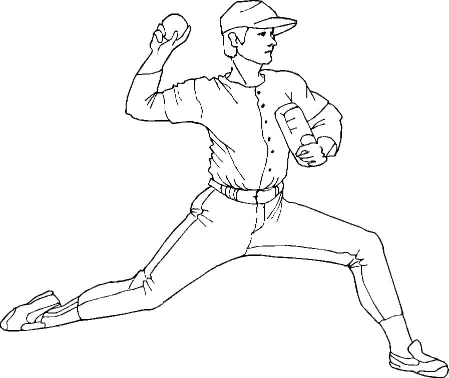 Un Joueur de Baseball coloring page