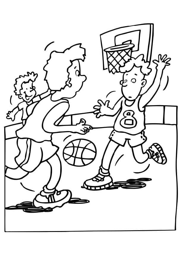 Un Match de Basket coloring page
