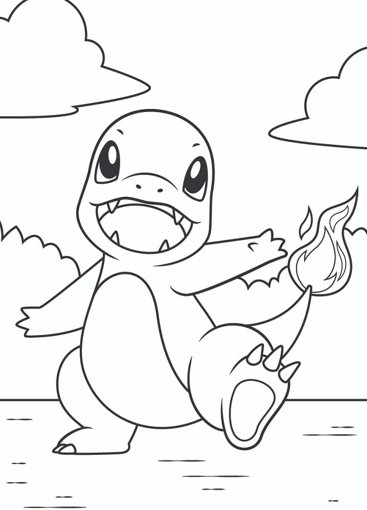Pokémon Salamèche Pour Les Enfants coloring page
