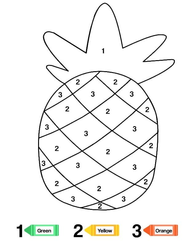 Ananas Coloriage par Numéro coloring page