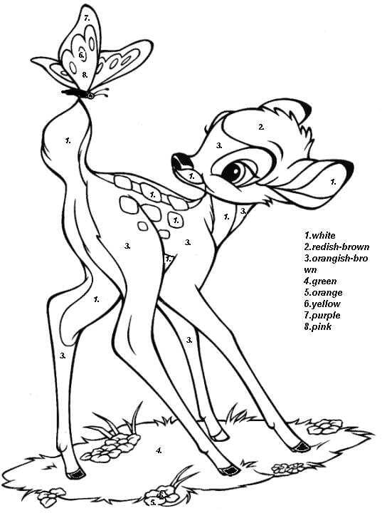Coloriage Bambi Coloriage par Numéro