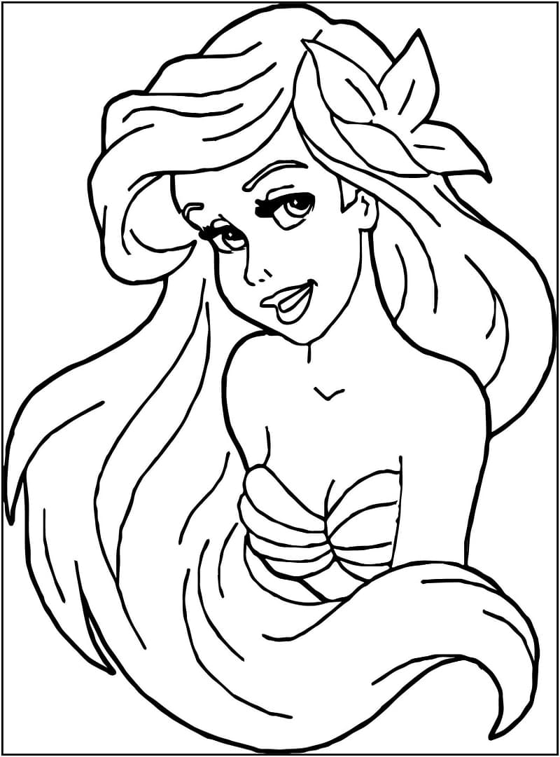 Adorable Ariel coloring page