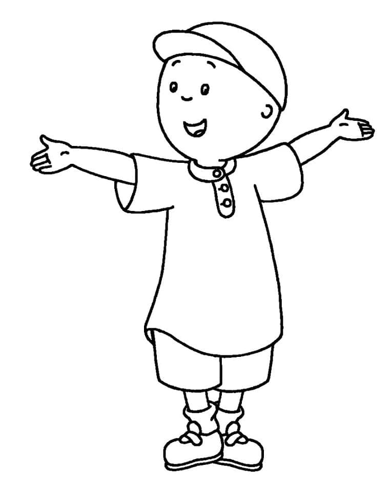 Adorable Caillou coloring page