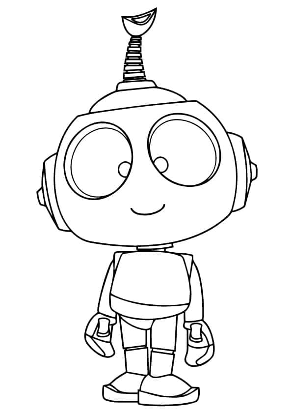 Adorable Robot coloring page