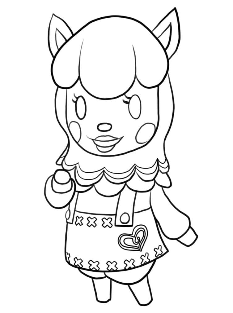 Alpaca dans Animal Crossing coloring page