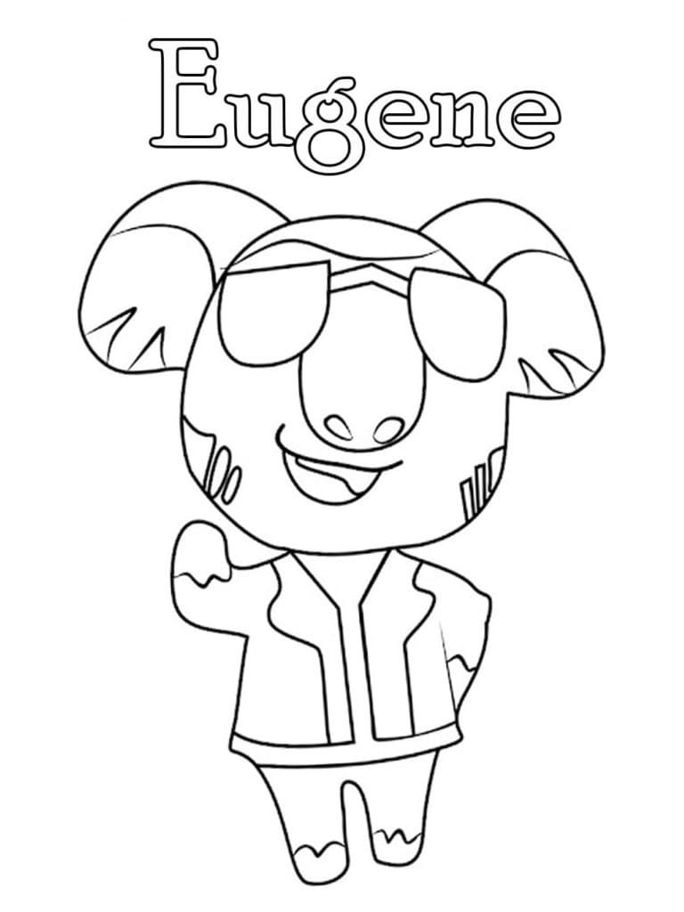 Coloriage Animal Crossing Eugene
