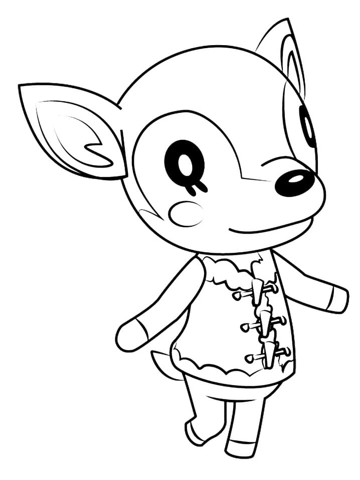 Animal Crossing Fauna coloring page