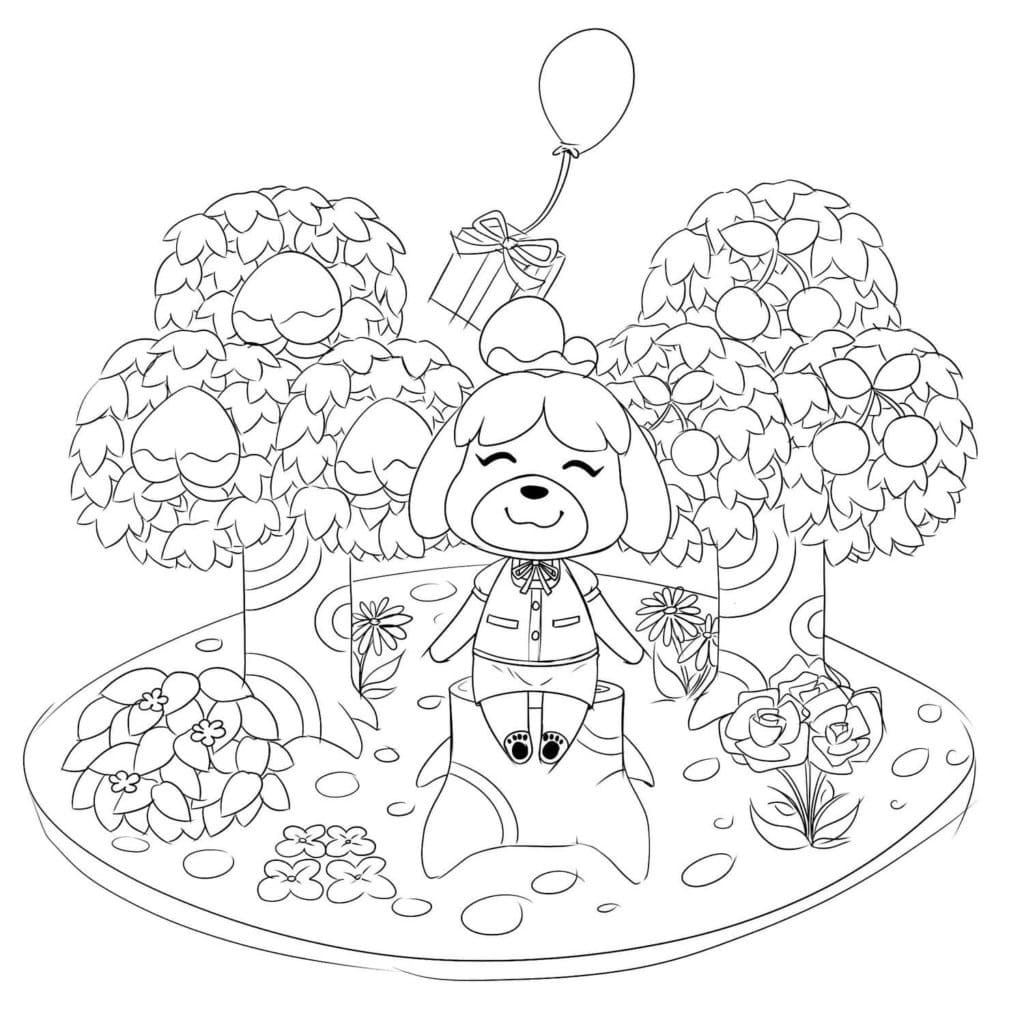 Animal Crossing Isabelle coloring page