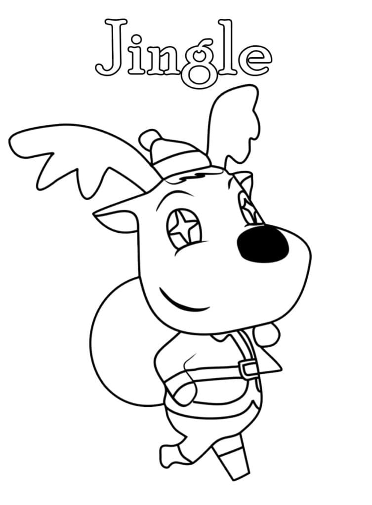 Animal Crossing Jingle coloring page