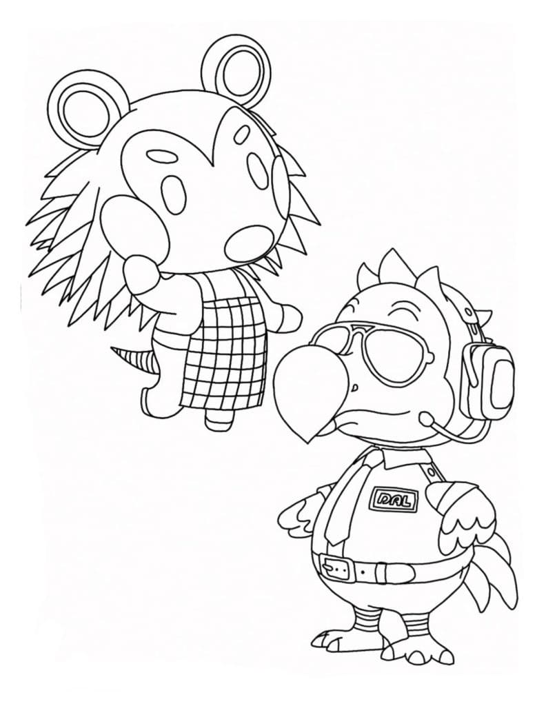 Coloriage Animal Crossing Mabel et Wilbur