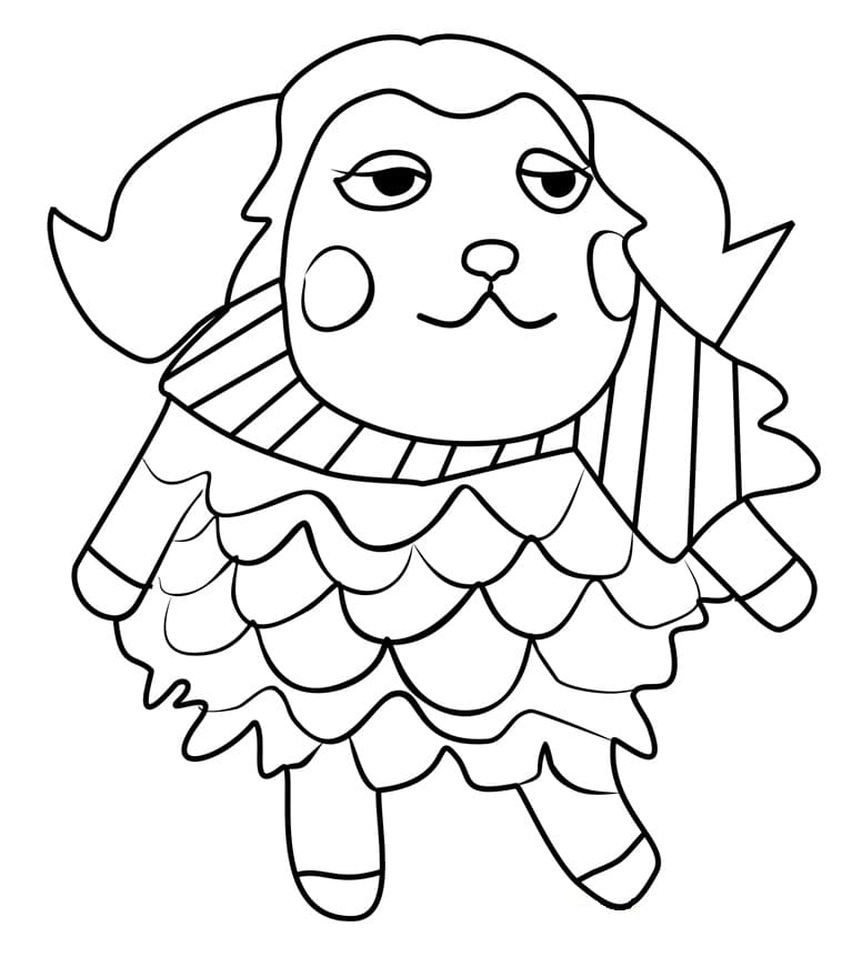 Coloriage Animal Crossing Timbra