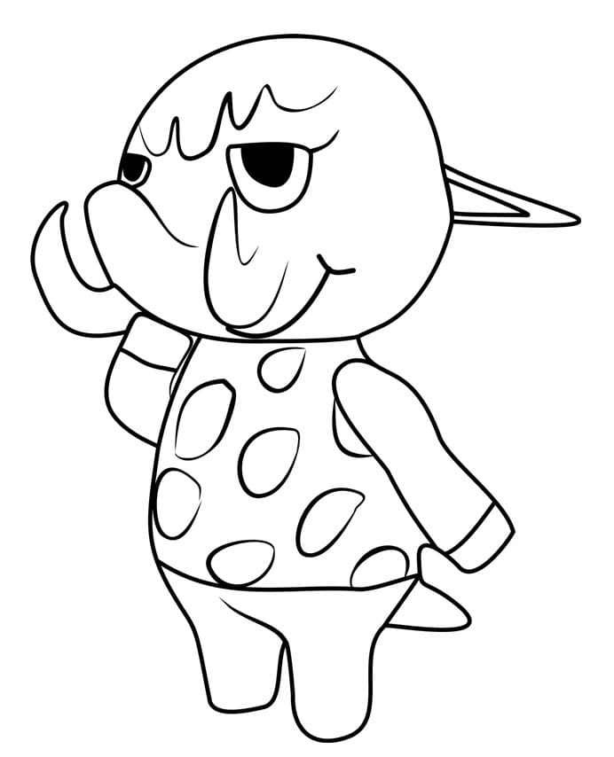 Animal Crossing Tucker coloring page