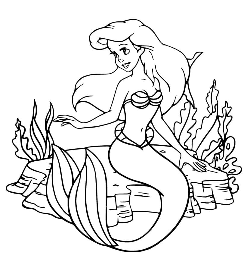 Ariel de La Petite Sirène coloring page