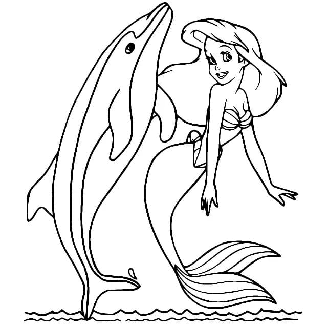 Ariel et Dauphin coloring page