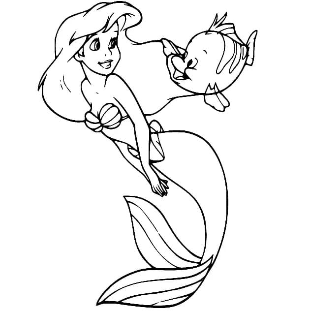 Ariel et Polochon coloring page