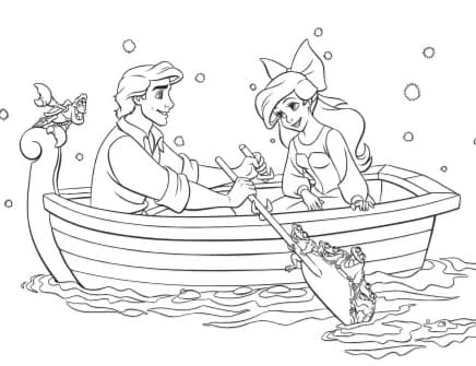 Ariel et Prince Éric coloring page