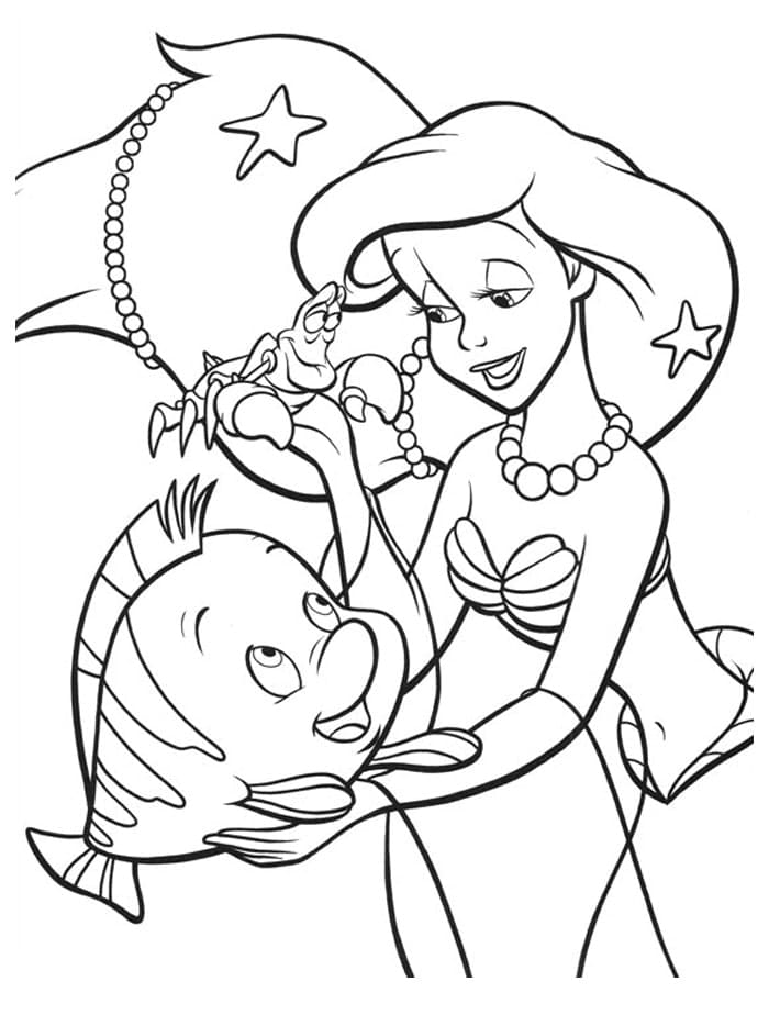 Ariel et Ses Amis coloring page