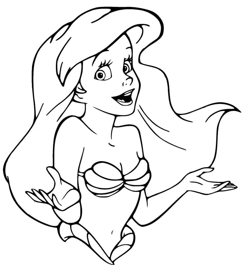 Ariel La Petite Sirène coloring page