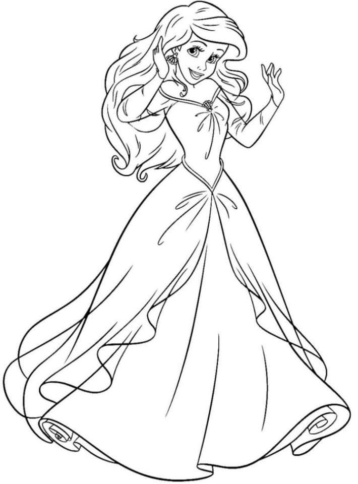 Belle Princesse Ariel coloring page