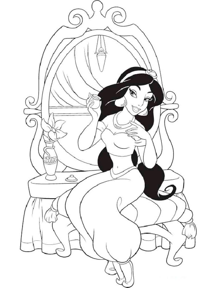 Coloriage Belle Princesse Jasmine