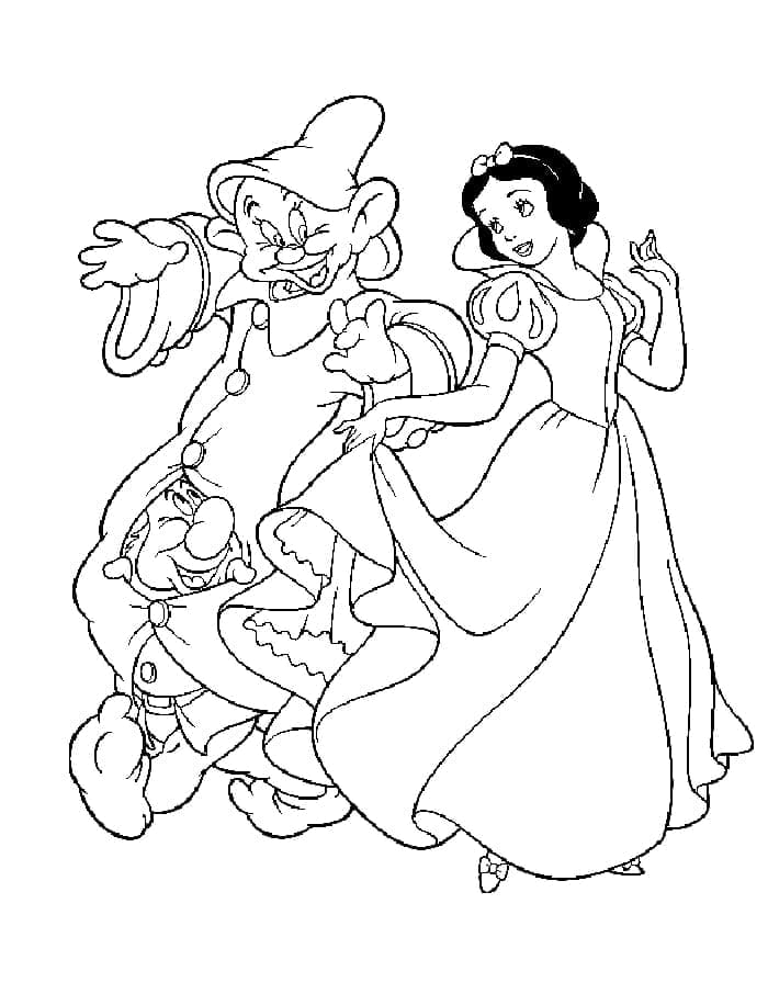 Blanche-Neige Danse coloring page
