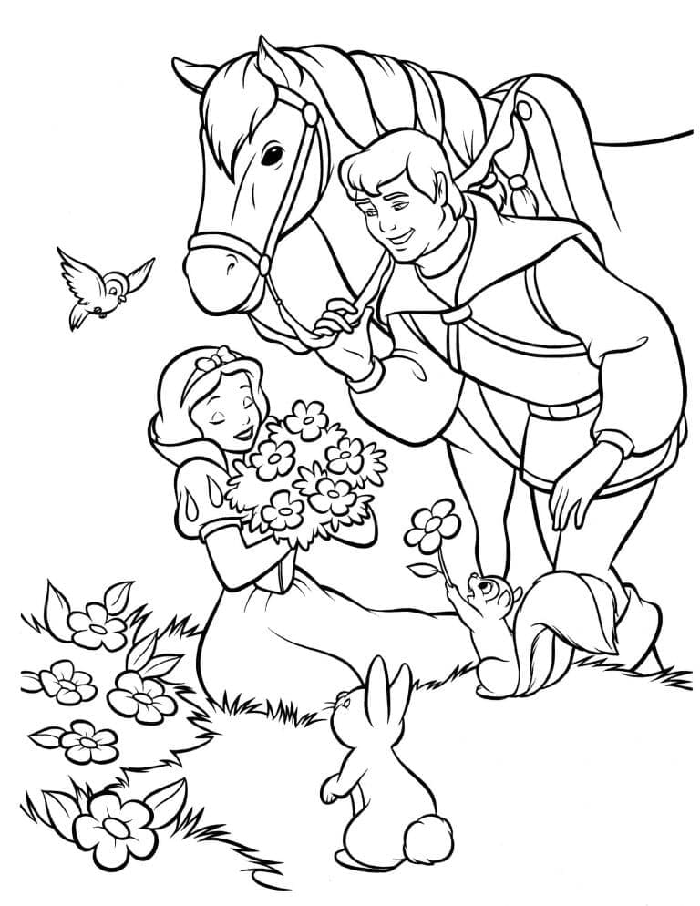 Blanche Neige et le Prince coloring page