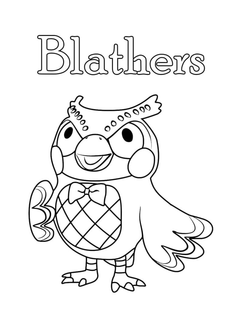 Blathers dans Animal Crossing coloring page