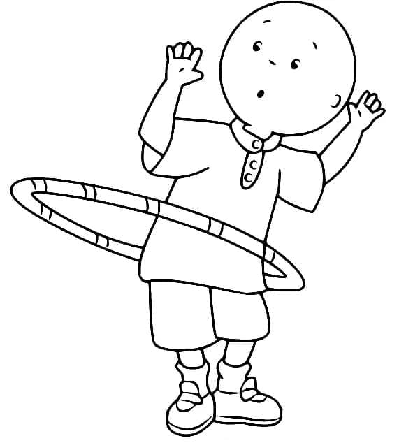 Caillou avec Hula Hoop coloring page