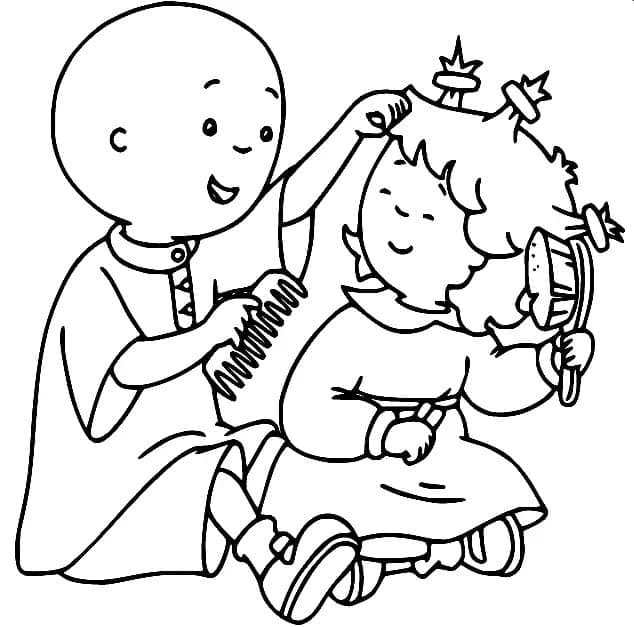 Caillou avec Mousseline coloring page