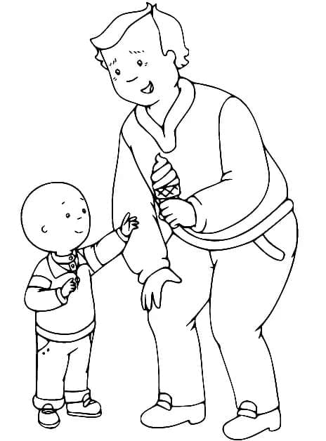 Caillou et Grand-Papa coloring page