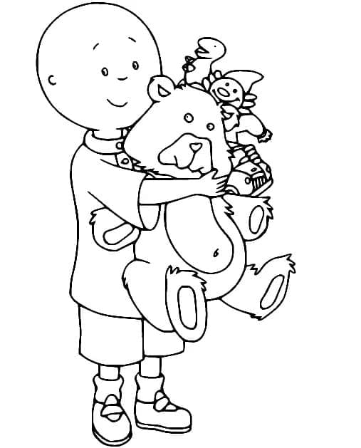 Caillou et les jouets coloring page