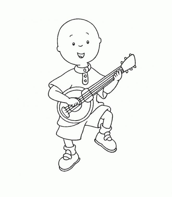 Caillou Joue du Banjo coloring page