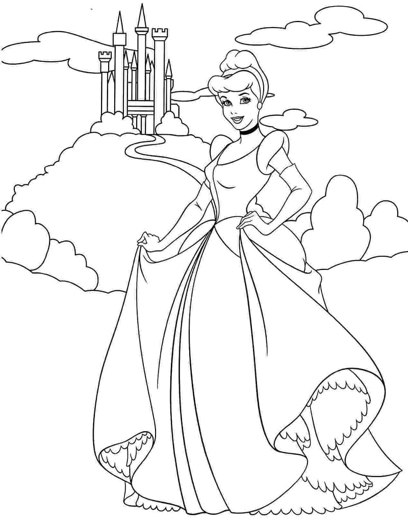 Cendrillon et le Château coloring page