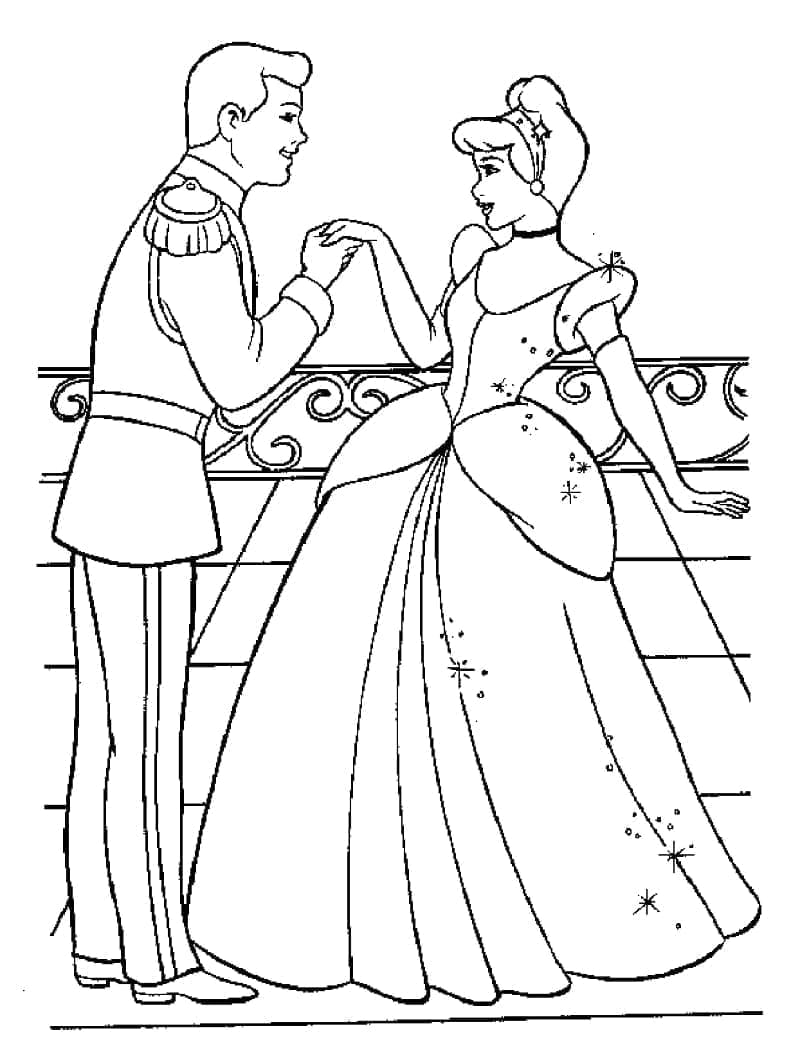 Cendrillon et le Prince coloring page