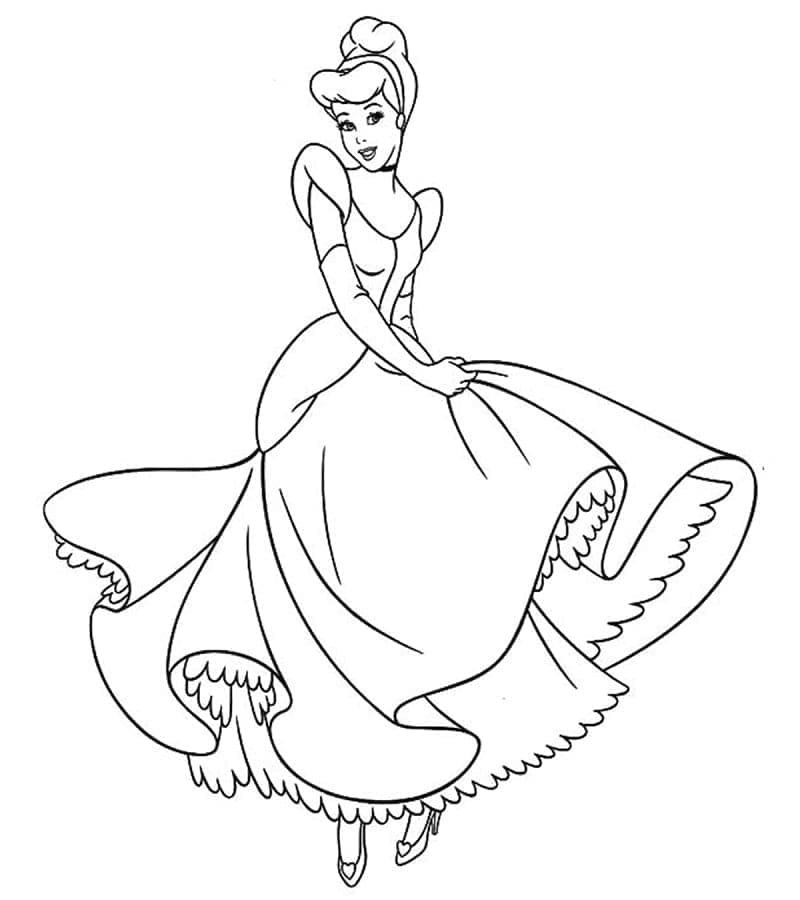 Cendrillon Heureuse coloring page