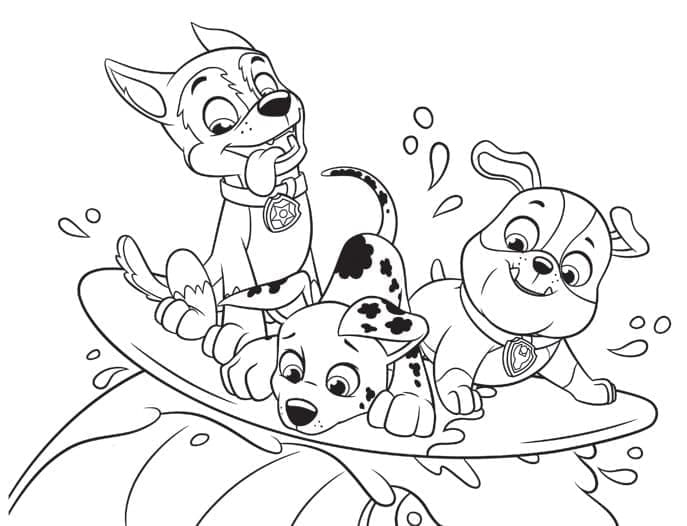 Chase, Marcus et Ruben coloring page