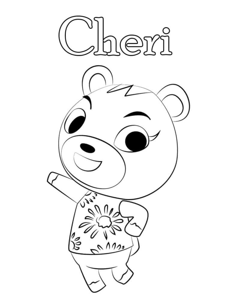 Cheri dans Animal Crossing coloring page