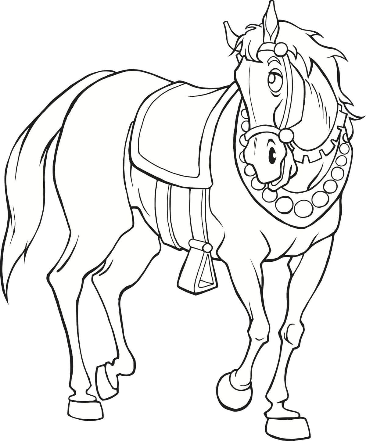 Cheval 4 coloring page