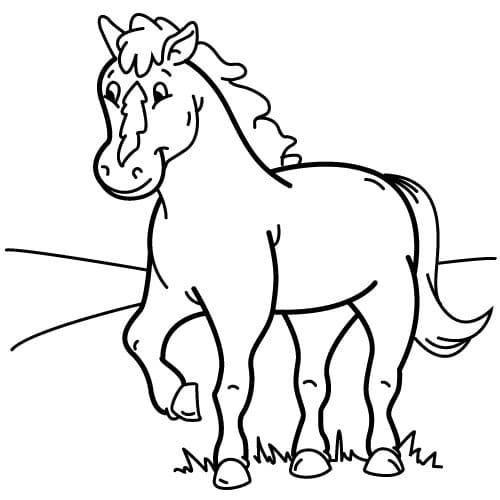 Cheval Heureux coloring page