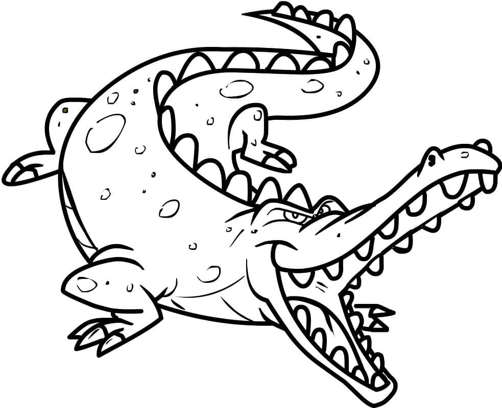 Coloriage Crocodile de dessin Animé