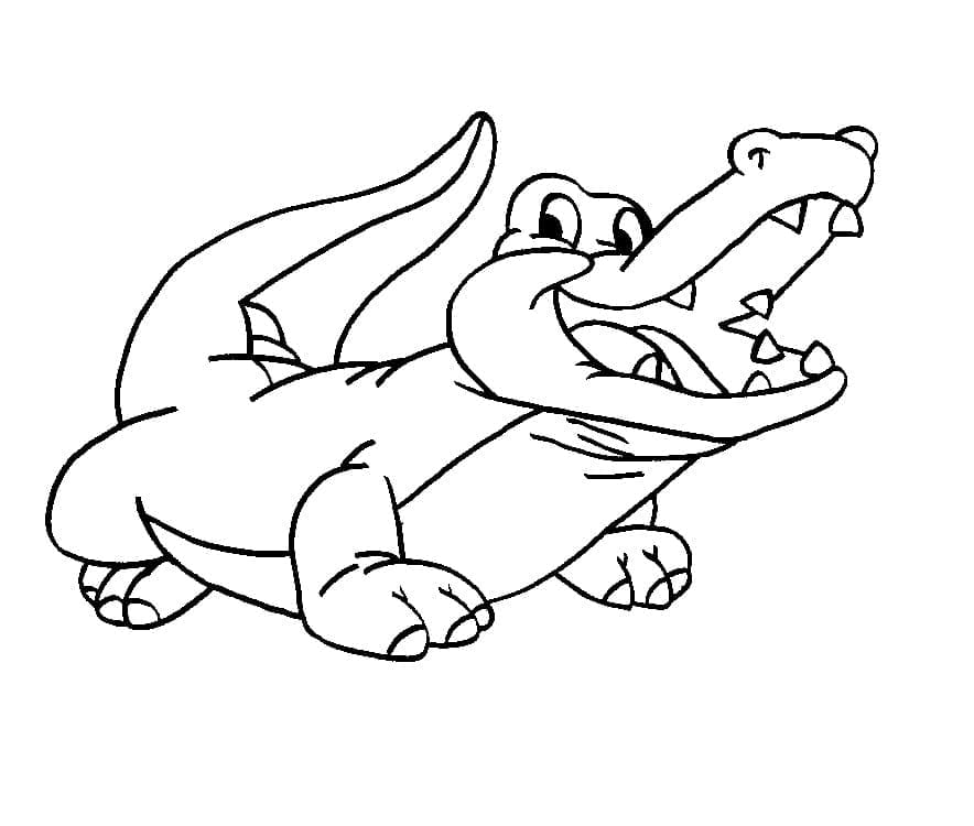 Crocodile Heureux coloring page