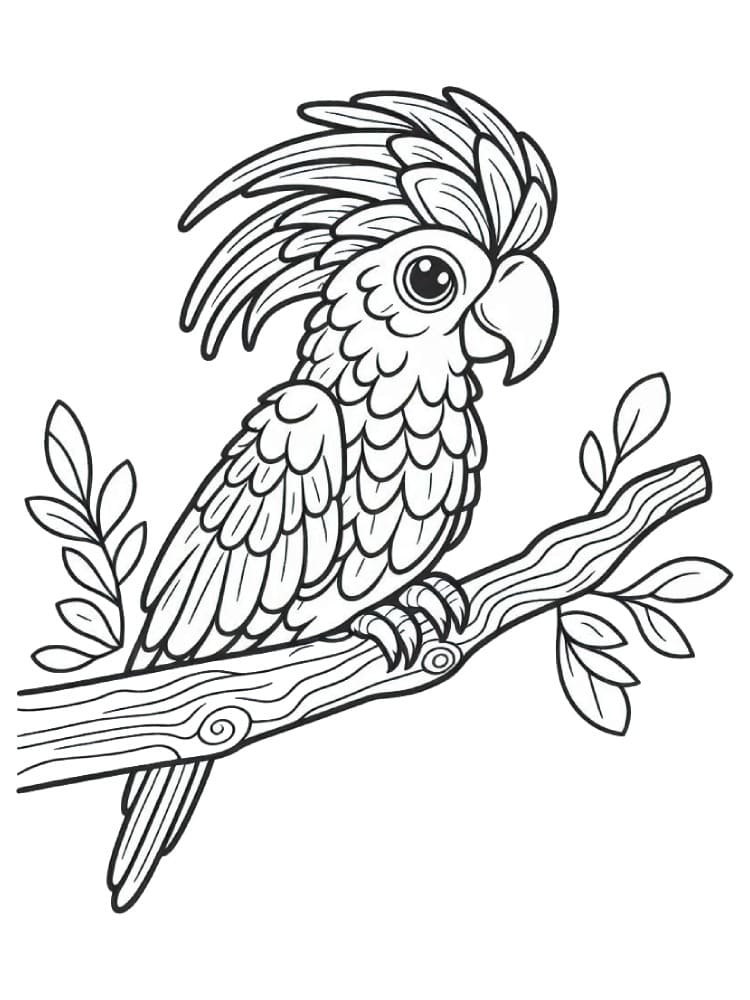 Dessin De Perroquet Coloré Sur L’arbre coloring page