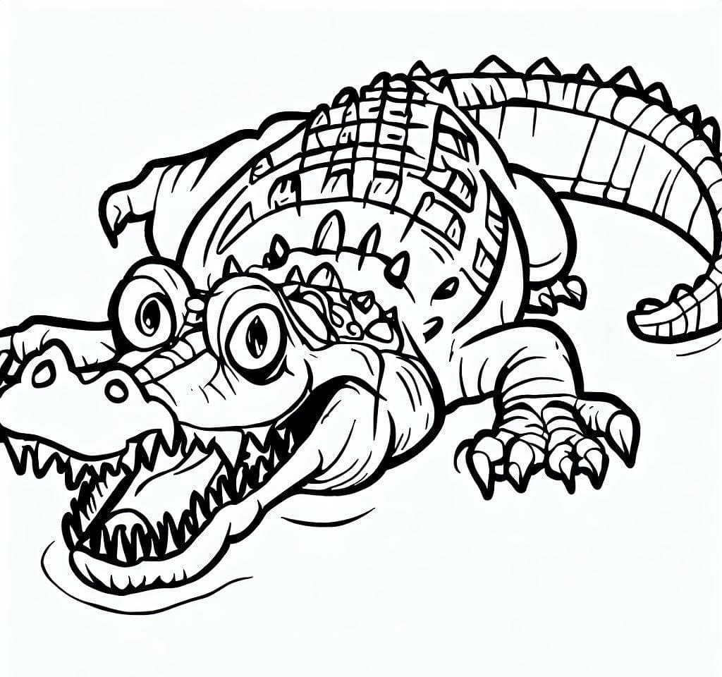 Dessin De Crocodile Dangereux coloring page