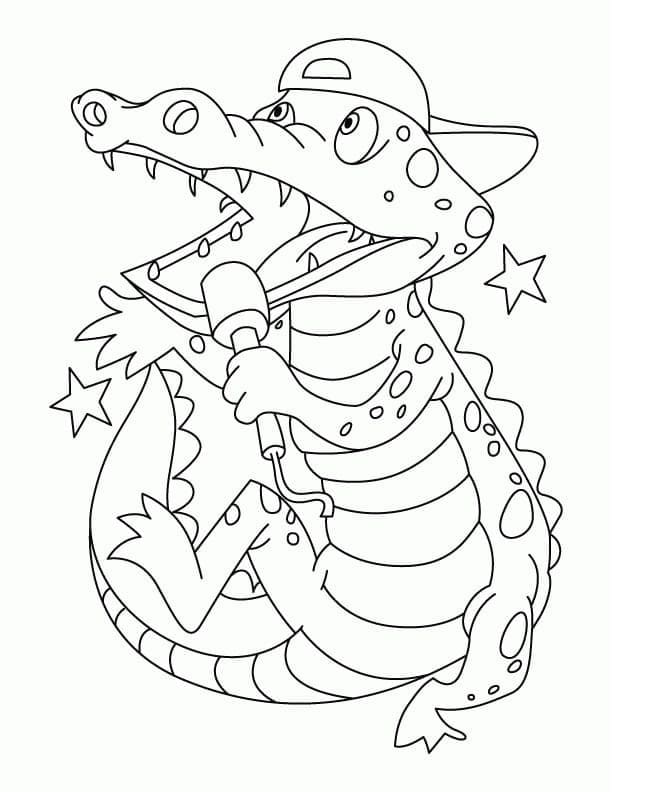 Dessin De Le Crocodile Chante coloring page