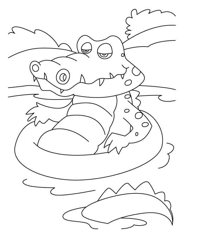 Dessin De Le Crocodile Se Détend coloring page