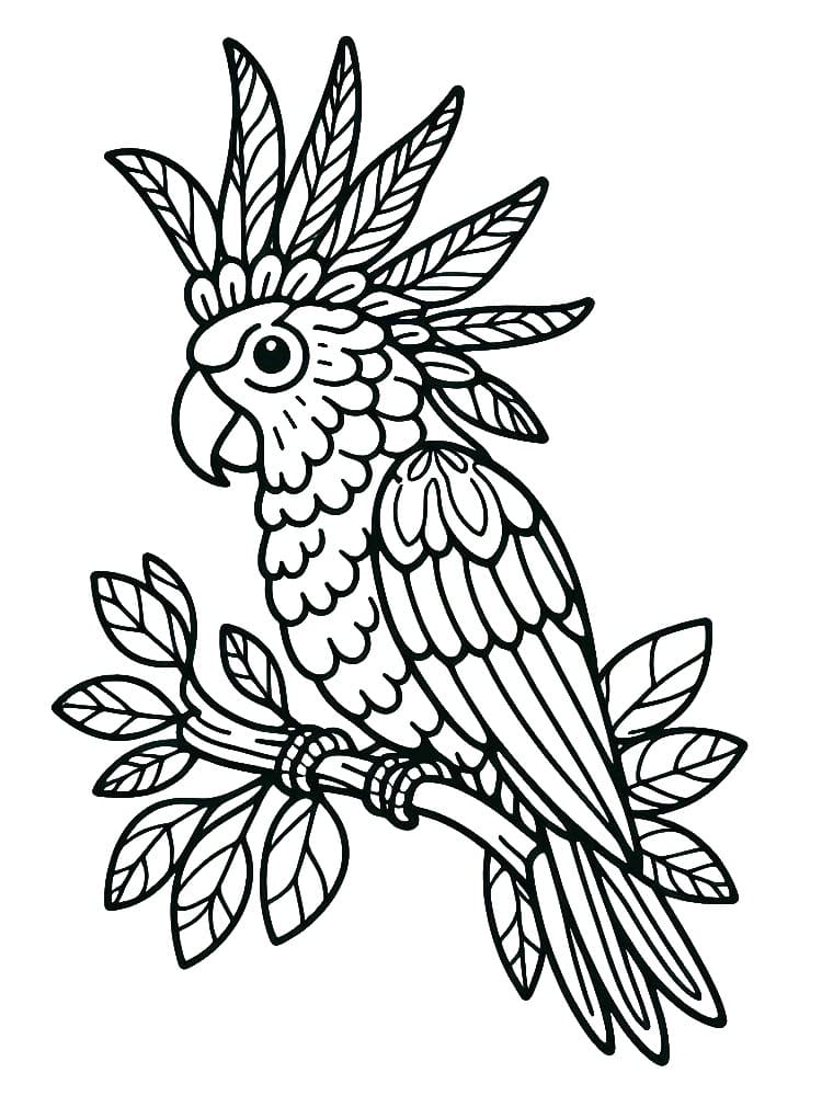 Dessin De Perroquet Coloré coloring page