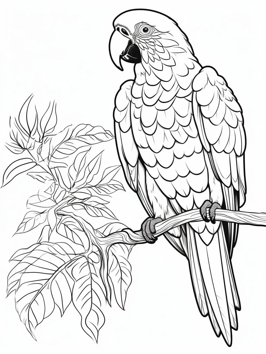 Dessin De Perroquet Esquisser Gratuit coloring page