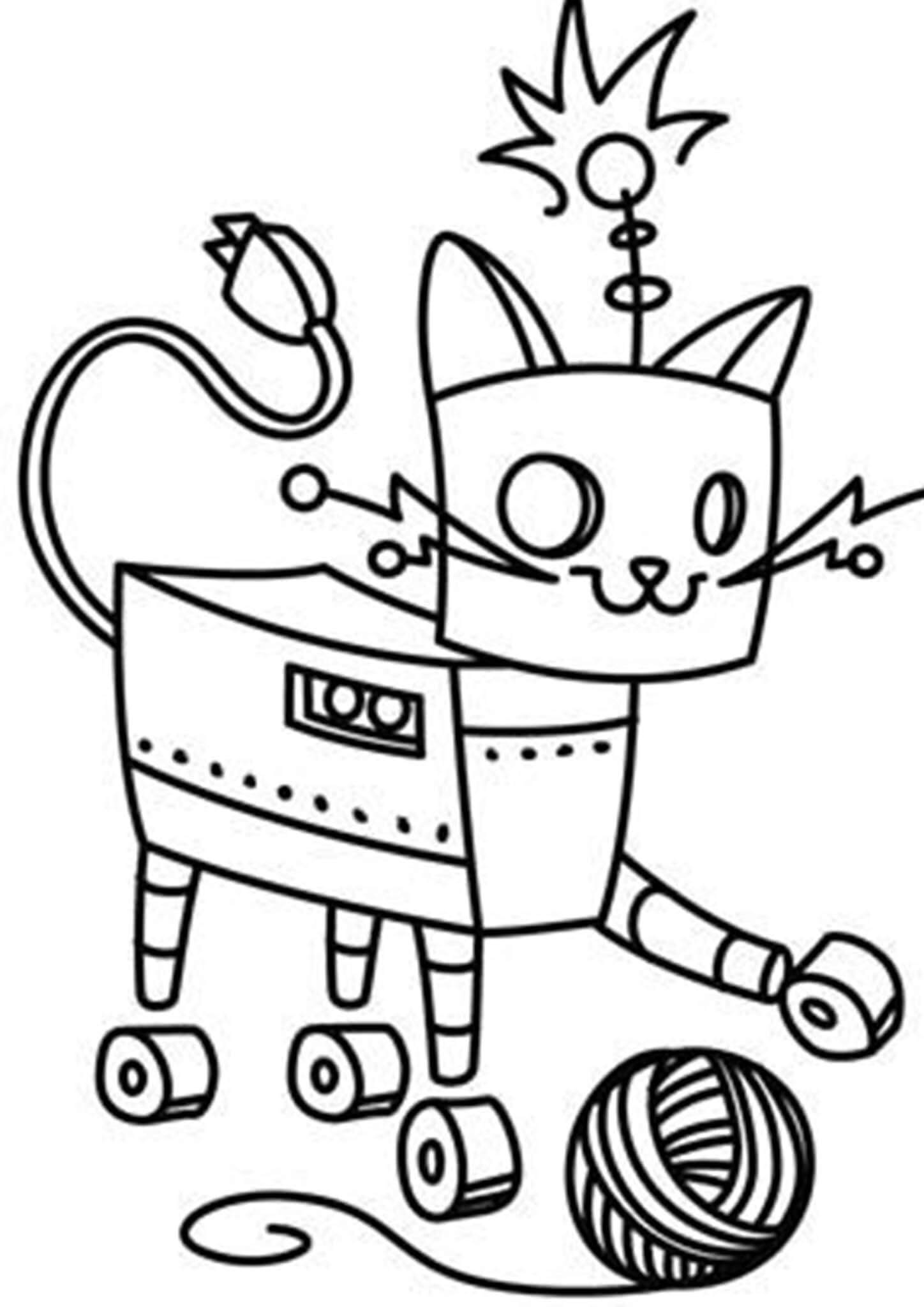 Dessin De Robot Chat coloring page