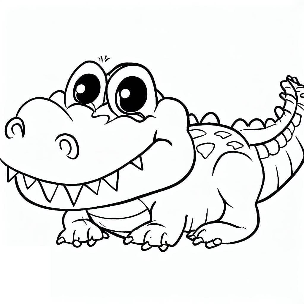 Dessin De Un Crocodile Mignon coloring page